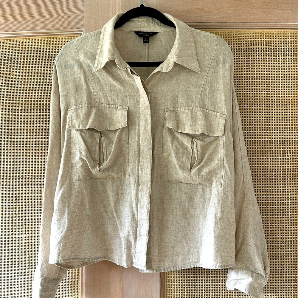 Banana Republic Flax linen blend shirt / light jacket size L